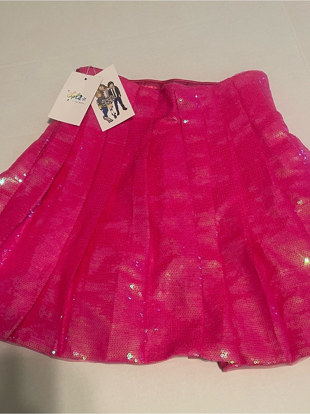 Lola + The Boys Hot Pink Sequin Skirt NWT Girls Size 10